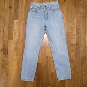 Everlane Women's 90's‎ Cheeky Jean Straight Leg Vintage Light Blue Denim Size 24